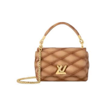 LOUIS VUITTON Lambskin Shoulder Bag, Crossbody Bag, Handbag Trumpets Women's Beige