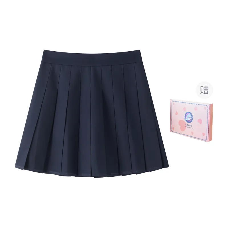 Tokyo Season Casual Short Skirts Spring And Fall Women's Gift Box Set Navy Blue-1