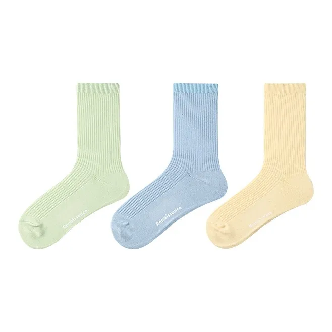Vine Color Mid Calf Socks Women's 3 Pack-6