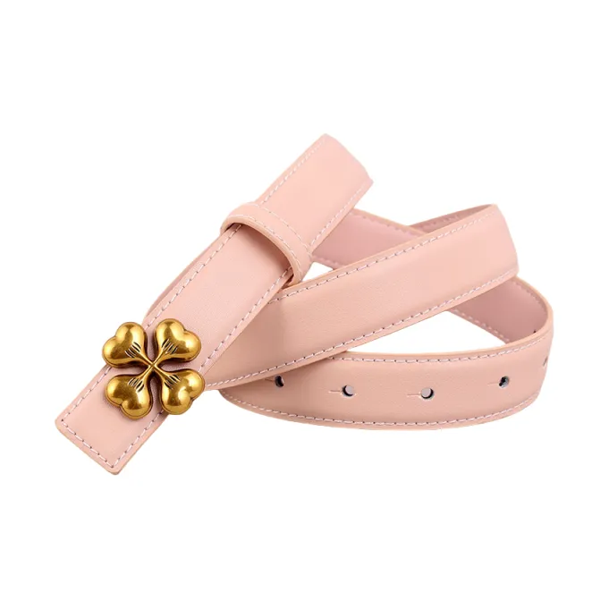 Emperor Penguin Genuine Leather Belt With Floral Design Dressy Decoration For Dress Pants Leather Belts Women's 2.5cm-3