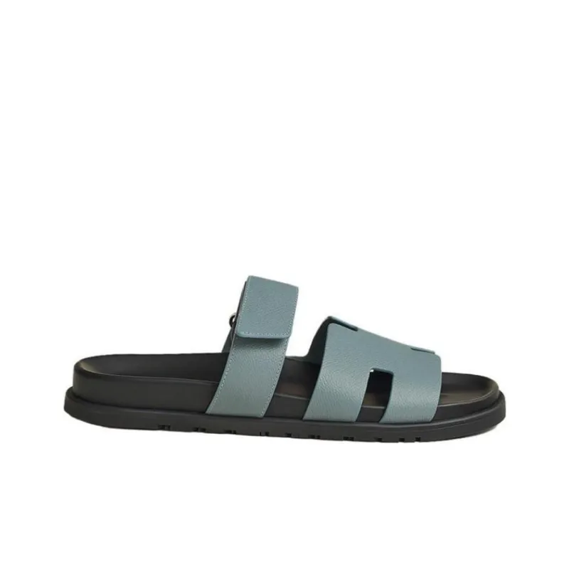 HERMES Chypre Rubber Sole Slip Resistant Slide Slippers Men's Blue-1