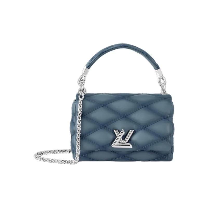 LOUIS VUITTON Lambskin Shoulder Bag, Crossbody Bag, Handbag Trumpets Women's Blue-0