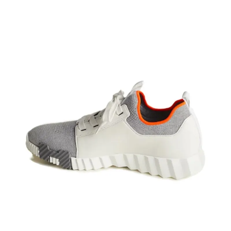 HERMES Depart Low-Top Casual Shoes Men's Gray White-2