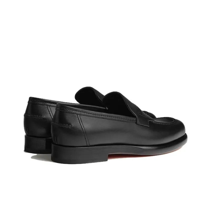 HERMES Hector Loafers Men's Black-3