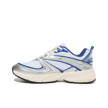 FILA Interrun Anti-Slip Wear-Resistant Low-Top Casual Running Shoes Unisex White Silver Blue