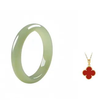 Green Craftsman Hetian Jade Bangles Women's Green Jade