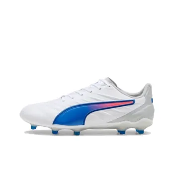 PUMA King Pro Wear-Resistant Slip-Resistant Soccer Shoes Women's White Blue