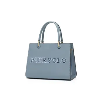 PIERPOLO Cow Leather Crossbody Bag Elegance Mom Bag Handbag Regular Women's Gray Blue/Royal Blue/Ecru