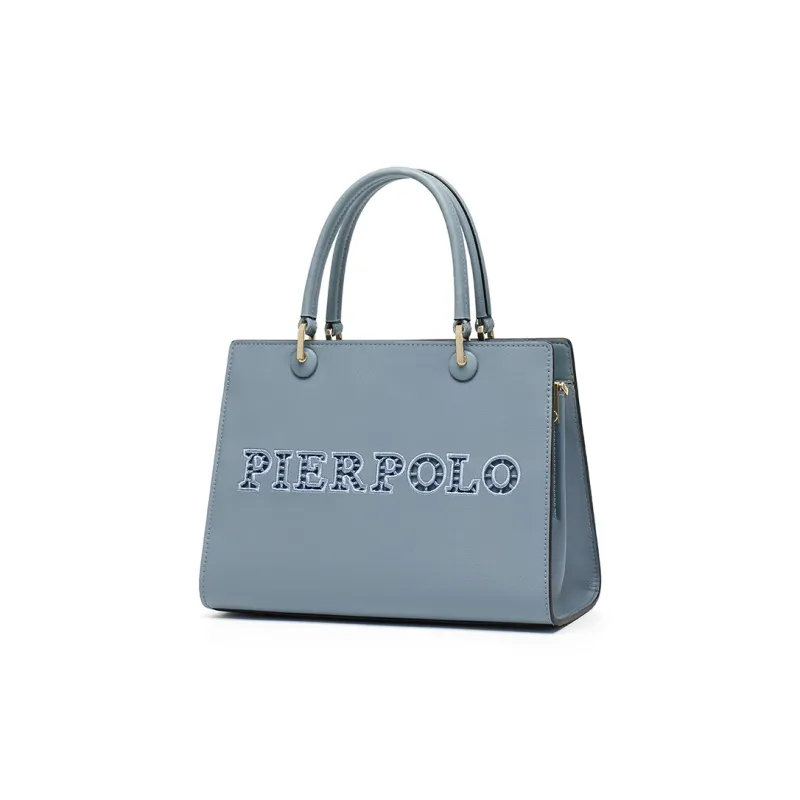 PIERPOLO Cow Leather Crossbody Bag Elegance Mom Bag Handbag Regular Women's Gray Blue/Royal Blue/Ecru-0
