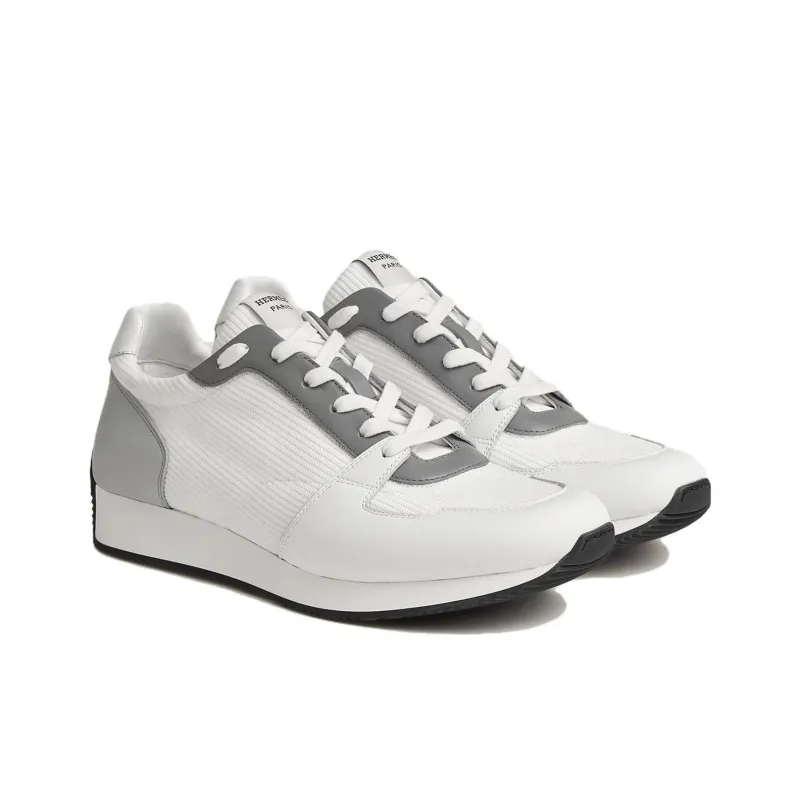 HERMES Escape Low Top Casual Shoes Men's White-3