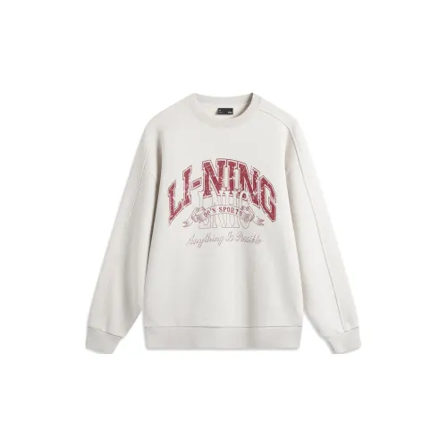 LINING Sports Fashion Collection Sweatshirts Unisex Heather Gray With A Hint Of Slate