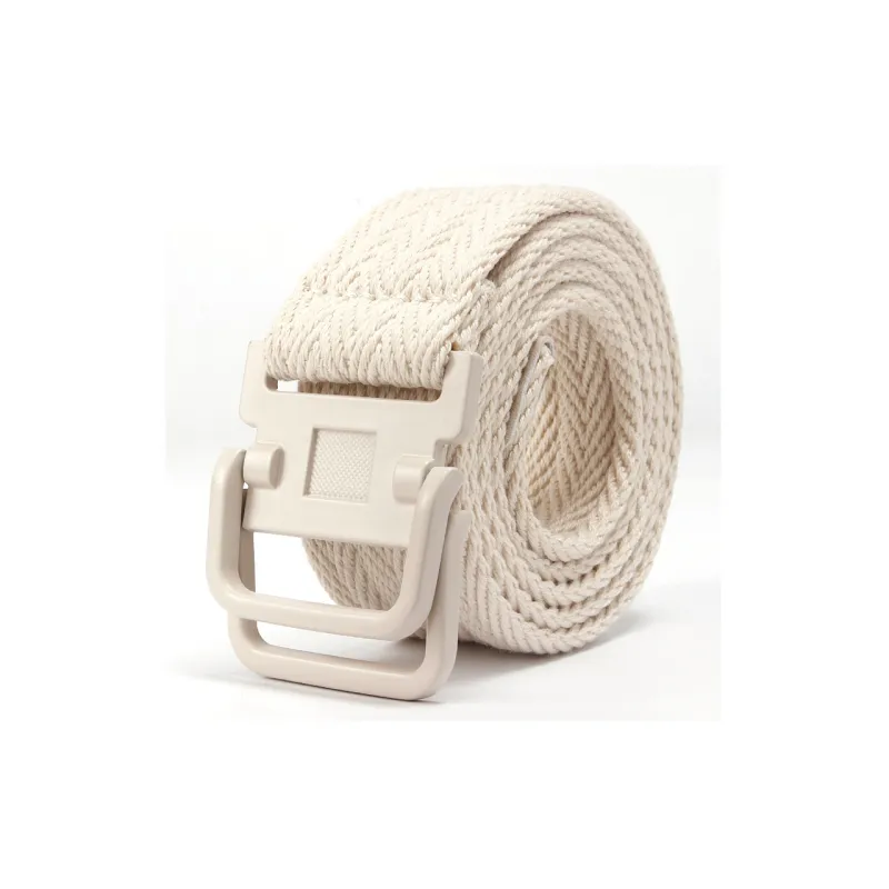 Mulinsen Western Soft Casual Decoration Double Ring Buckle Canvas Belt Unisex Width 0.3CM-1