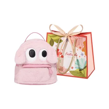 Cwatcun Plush Backpack Regular Women's Pink/White