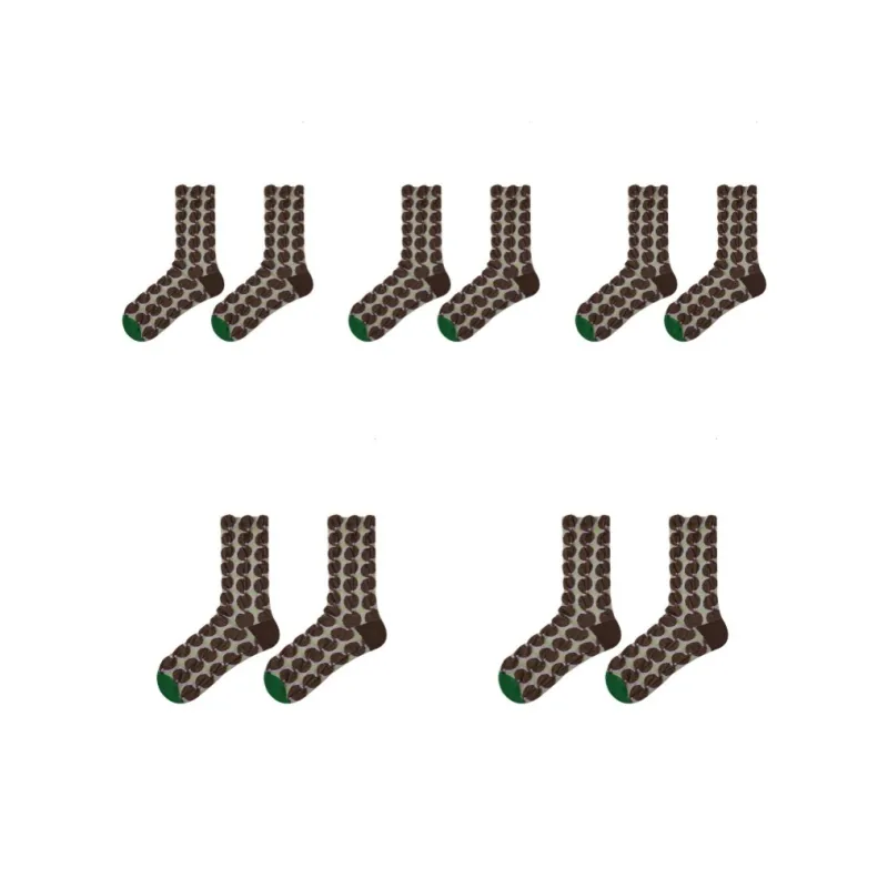 Vine Color Mid Calf Socks Women's 5 Pack-1