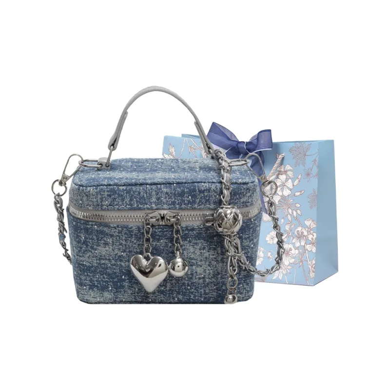 REDOO Denim Shoulder Bag Women's Light Blue/blue-4
