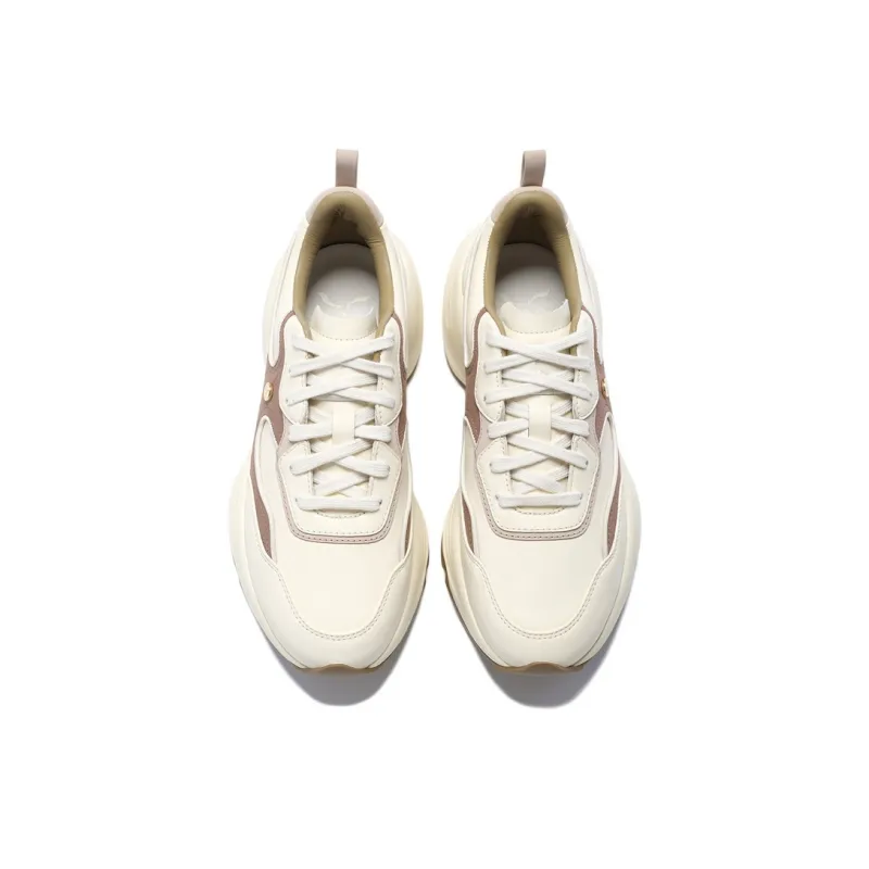 LI-NING 1990 Casual Shoes Women's Light Antique Yellow Cinnamon Brown-2