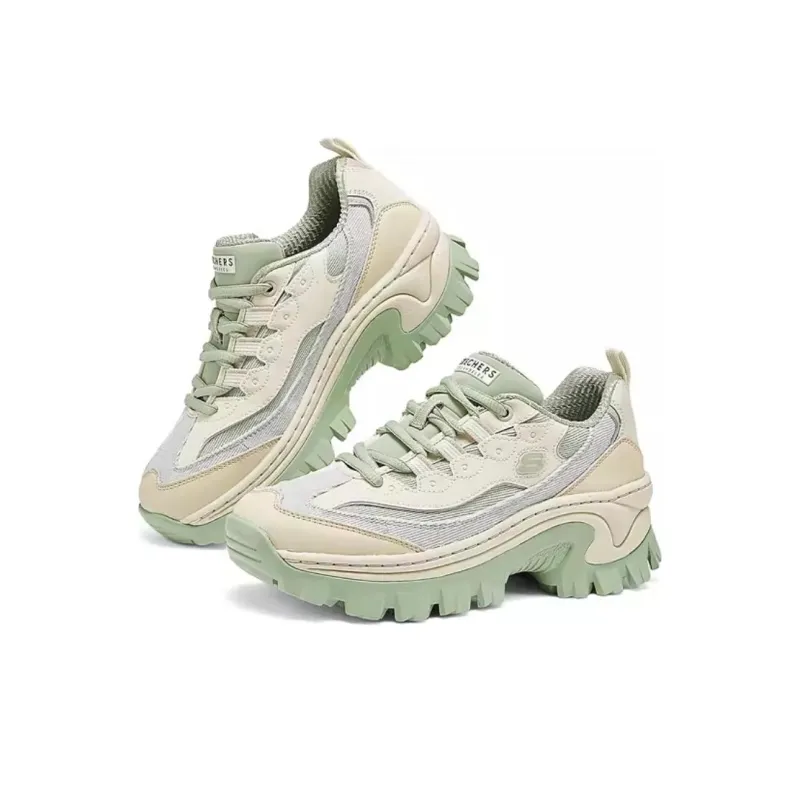 Skechers Street Anti-Slip Wear-Resistant Low-Top Chunky Sneakers Women's Mint Green-2