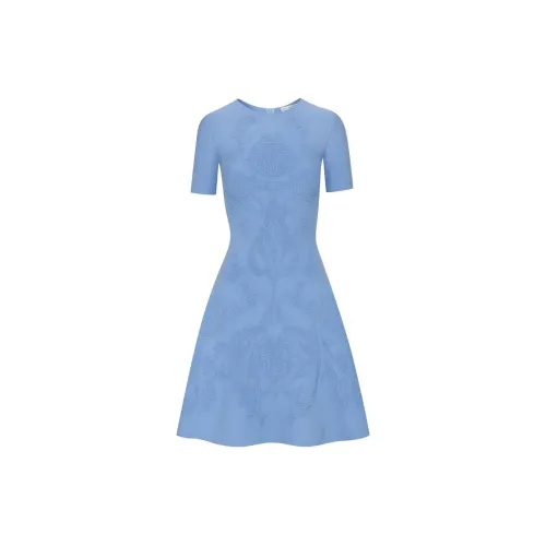 Oscar De La Renta Short-Sleeved Dresses Women's Blue