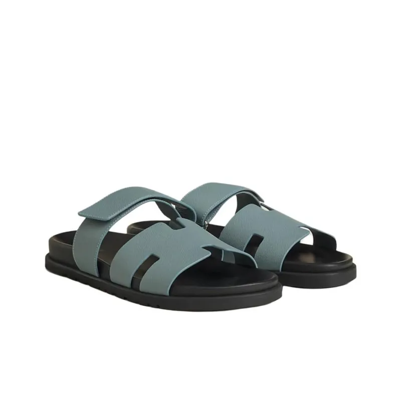 HERMES Chypre Rubber Sole Slip Resistant Slide Slippers Men's Blue-3