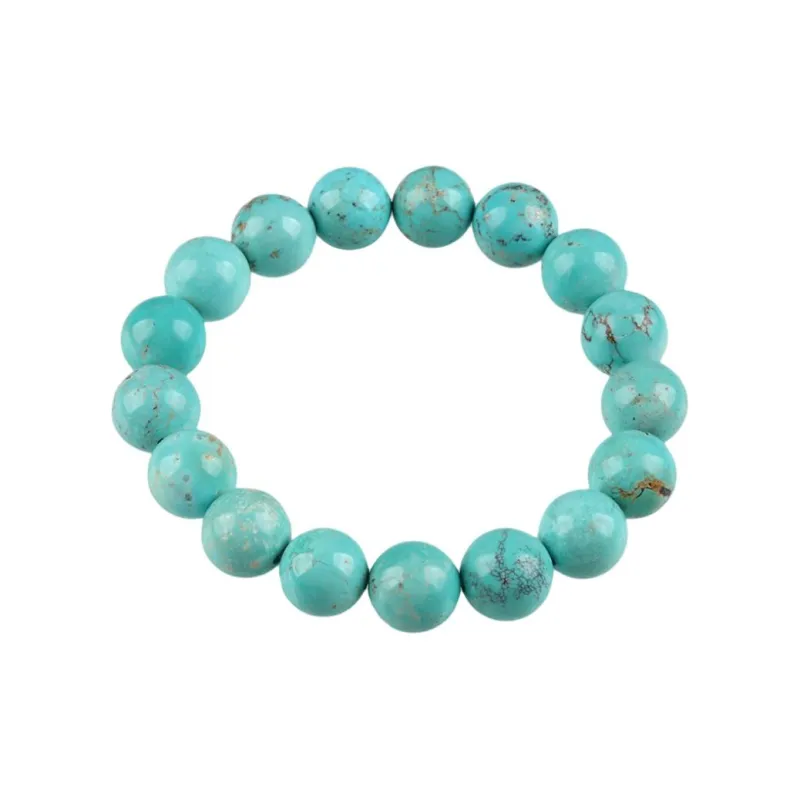 Oushuo Jewelry Turquoise Round Bead Fine Jade Bracelets Unisex-3