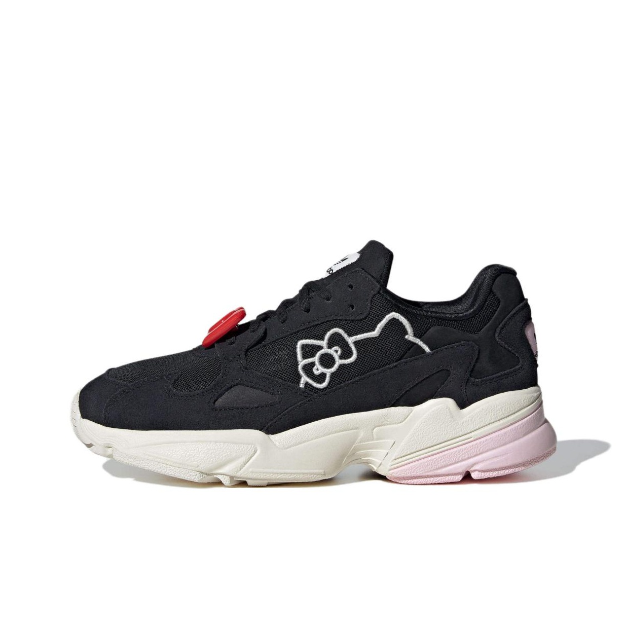 adidas originals falcon trainer in black and pink