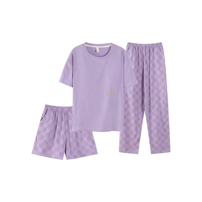The Story Of The Flower Season Pajama Set Women's Light Purple-0
