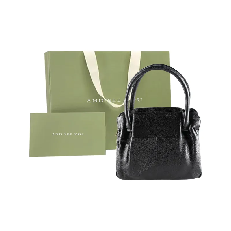 ANDSEEYOU Cow Leather Shoulder Bags Handbags Medium Size Women's Black/Royal Blue/Apricot-1