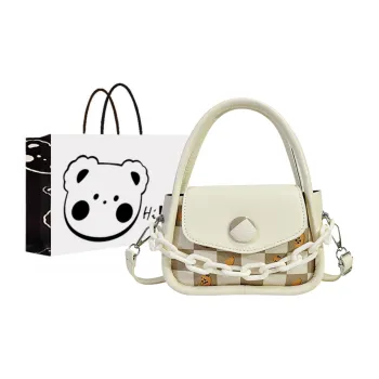 NX DOUGHNUT PU One Shoulder Handbag Women's Pink/Ecru