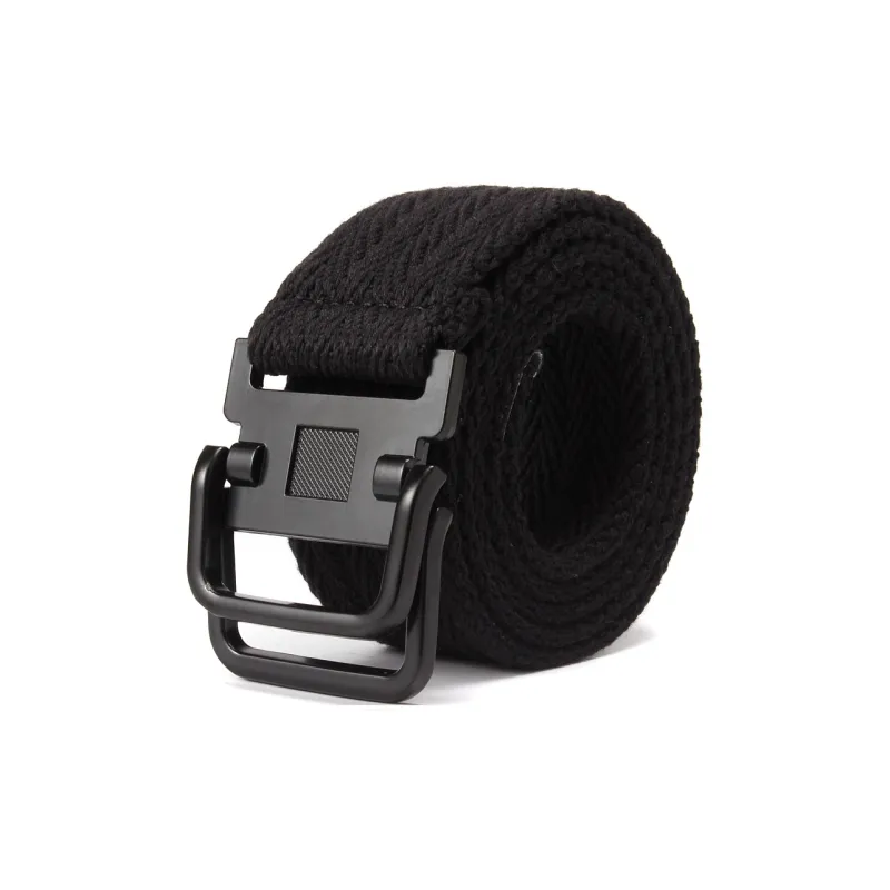 Mulinsen Western Soft Casual Decoration Double Ring Buckle Canvas Belt Unisex Width 0.3CM-0