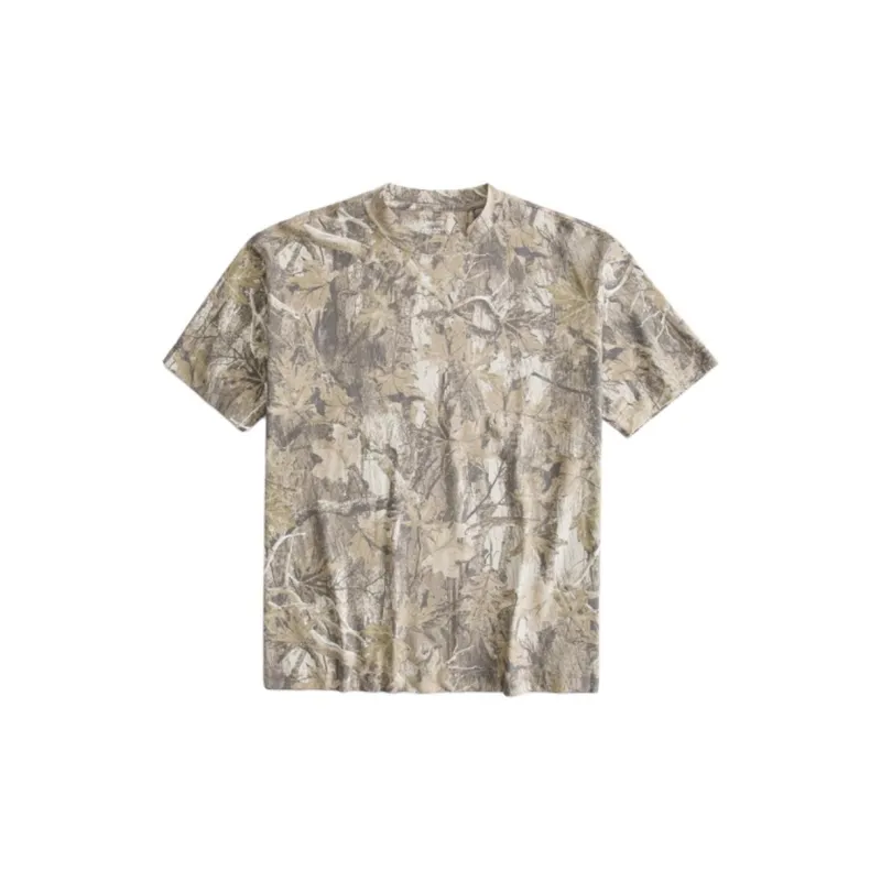 Hollister Regular T-Shirt Unisex Beige Print-1