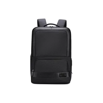 QRST Polyester Backpack Laptop Bag Backpack Regular Men's Black