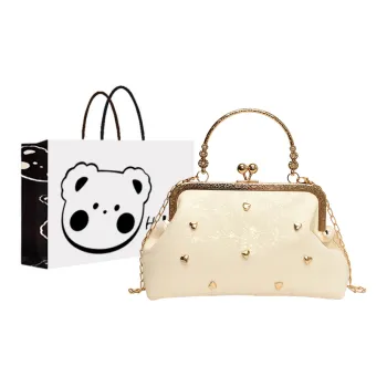 NX DOUGHNUT PU Crossbody Bag, One Shoulder Handbag Women's White/Black/Pink