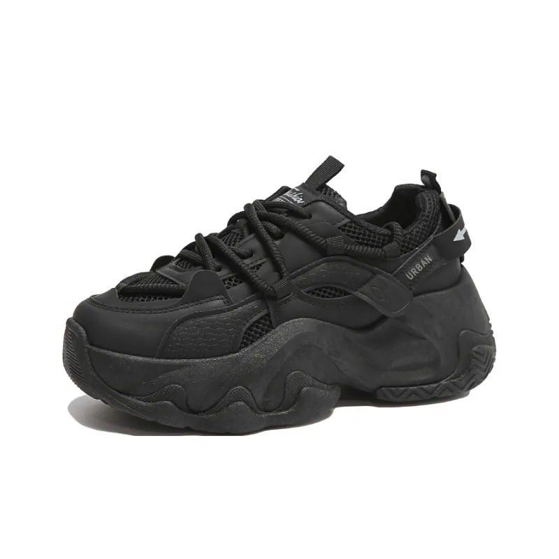 URBAN AUTHENTIC Slip Resistant, Abrasion Resistant, Breathable, Height Increasing Low Top Chunky Sneakers Women's-3