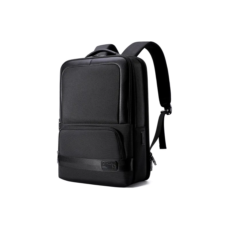 QRST Polyester Backpack Laptop Bag Backpack Regular Men's Black-1