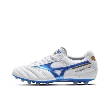 Mizuno MORELIA 2 AG Rubber Short Studs Artificial Ground Wear Resistant Soccer Shoes Men's White Blue
