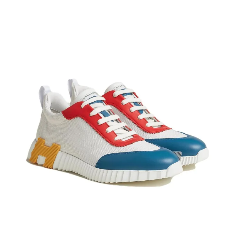 HERMES Bouncing Low Top Casual Shoes Men's White-2