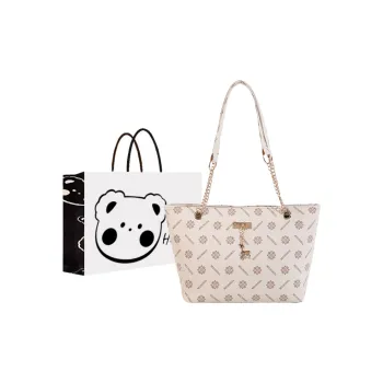 NX DOUGHNUT PU Shoulder Bag Regular Women's White/Dark Brown/Yellow Brown