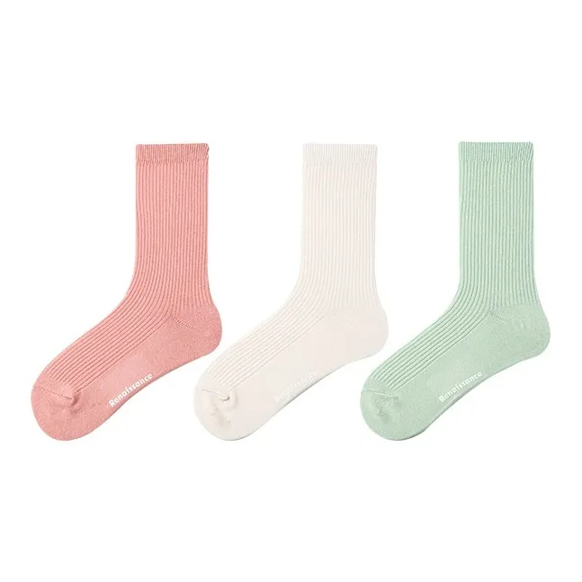 Vine Color Mid Calf Socks Women's 3 Pack-1