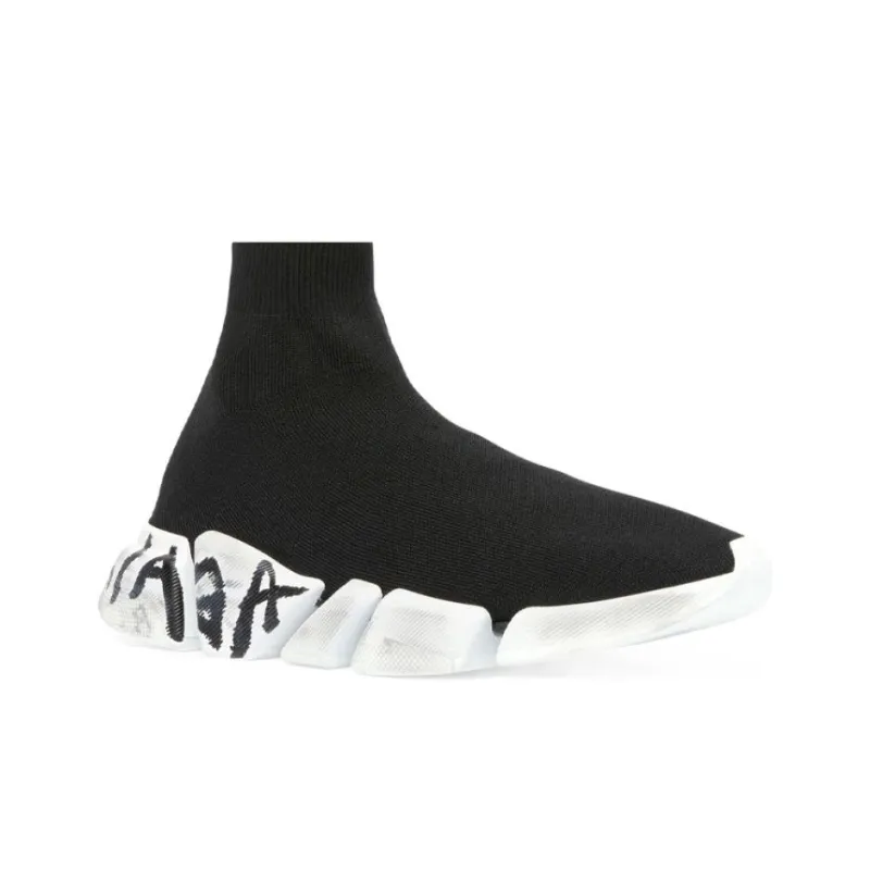 Balenciaga Speed 2.0 Graffiti Recycled Knit Black Women's-1