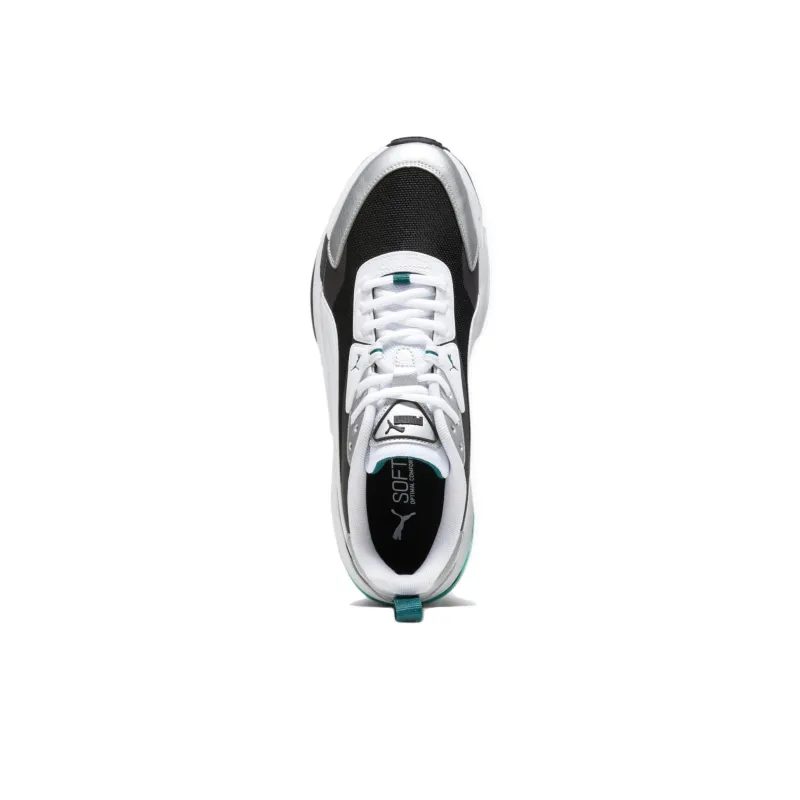 PUMA Vis2k Anti Slip And Wear Resistant Breathable Low Top Casual Shoes Unisex Black White Silver-3