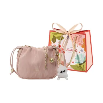 Cwatcun PU Shoulder Bag Regular Women's Pink/Black/Ecru/Green