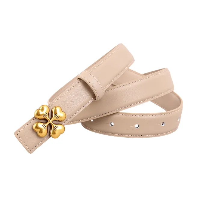 Emperor Penguin Genuine Leather Belt With Floral Design Dressy Decoration For Dress Pants Leather Belts Women's 2.5cm-7