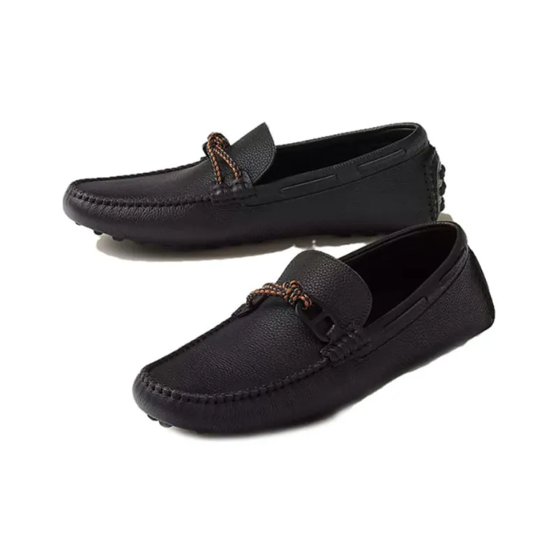 HERMES Alessandro Loafers Men's Black-2