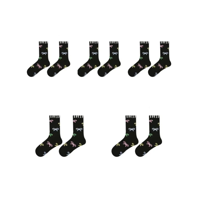 Vine Color Mid Calf Socks Women's 5 Pack-8