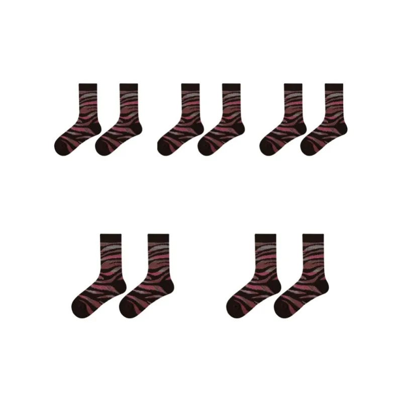 Vine Color Mid Calf Socks Women's 5 Pack-4