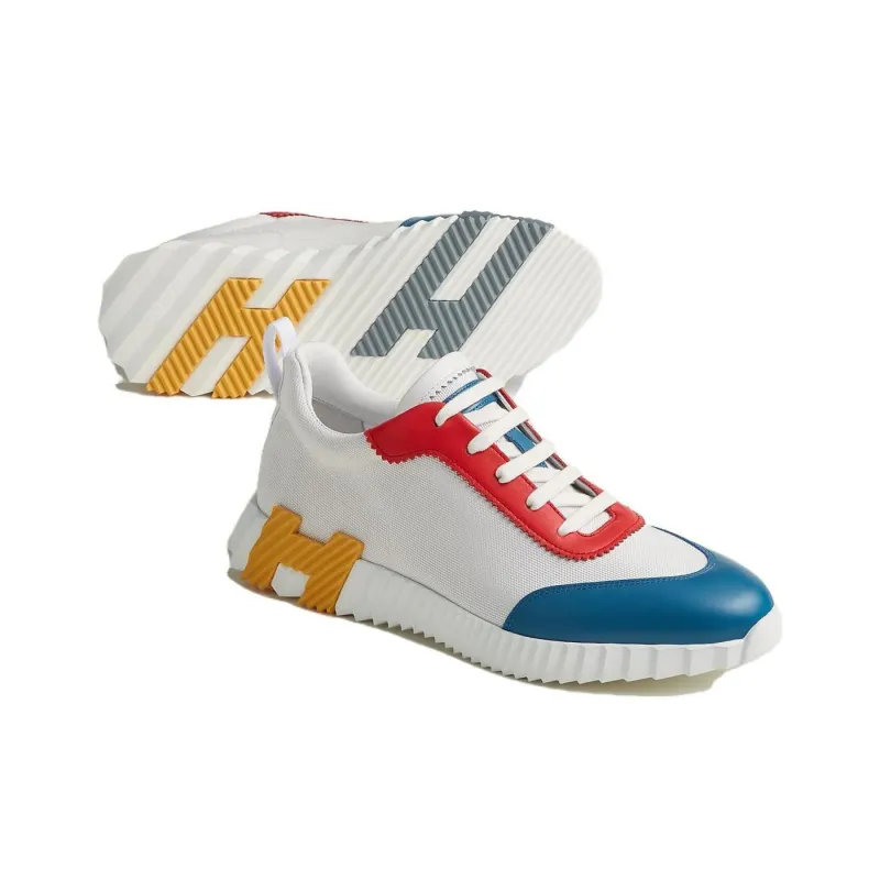 HERMES Bouncing Low Top Casual Shoes Men's White-4