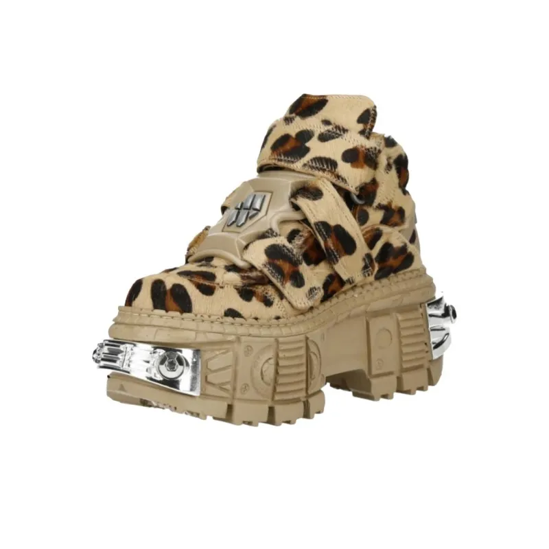 NEW ROCK High-Top Casual Shoes Unisex Brown-2