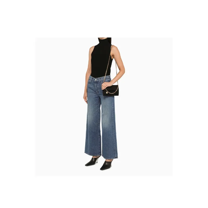 Stella McCartney Polyester Envelope Bag, Chain Bag, Shoulder Bag Women's Black-4