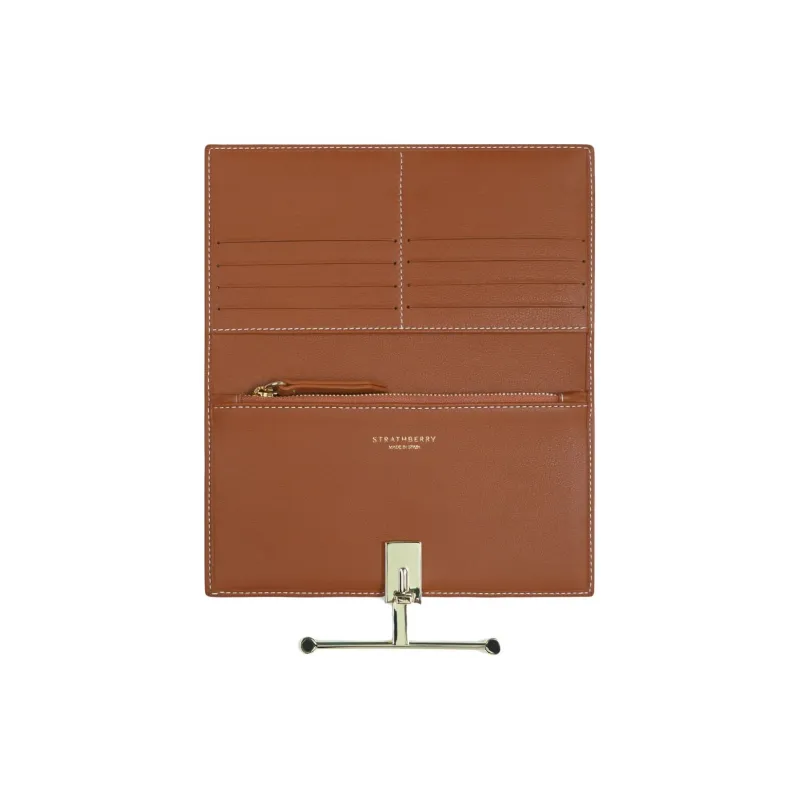 Strathberry Calfskin Wallet Large Size Women's Brown-3
