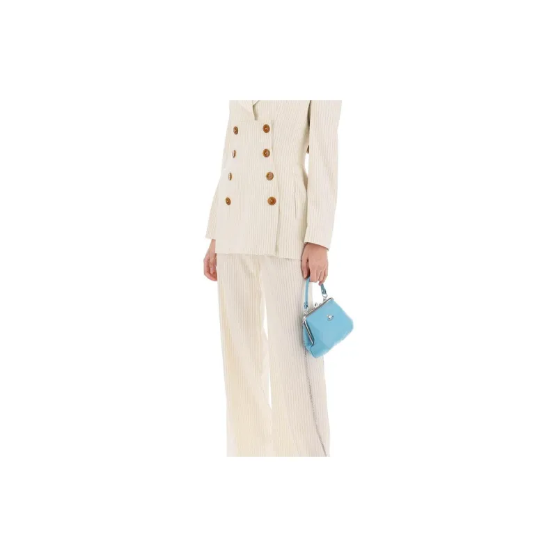 Vivienne Westwood Lambskin Dumpling Bag, Handbag, Shoulder Bag, Crossbody Bag, Wallet Regular Women's Blue-6